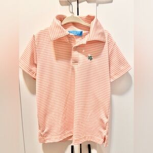 J. Bailey Orange Striped Kids Polo Shirt